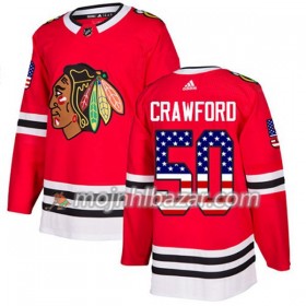 Dresovi Chicago Blackhawks Corey Crawford 50 Adidas 2017-2018 Crvena USA Flag Fashion Authentic - Muške